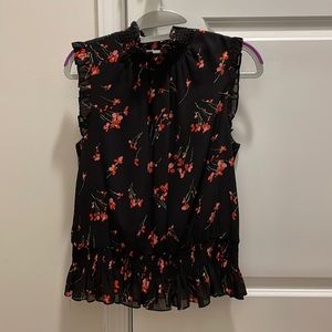 JCrew size 4 color is black with pink flowers